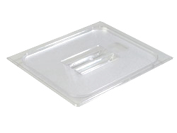 Carlisle 10230U07 Topnotch® Universal Lid, For 1/2-size Food Pan, Handled, Solid, Stackable, Dishwasher Safe, Textured Non-slip Finish, Polycarbonate, Clear, Nsf