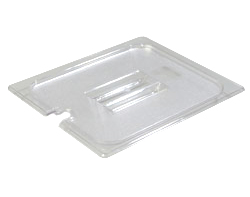 Carlisle 10231U07 Topnotch® Universal Lid, For 1/2-size Food Pan, Handled, Notched, Stackable, Dishwasher Safe, Textured Non-slip Finish, Polycarbonate, Clear, Nsf