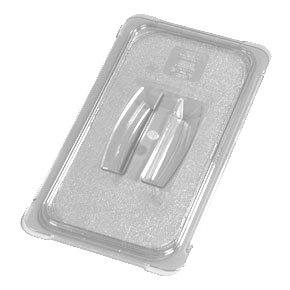 Carlisle 10270U07 Topnotch® Universal Lid, For 1/3-size Food Pan, Handled, Solid, Stackable, Dishwasher Safe, Textured Non-slip Finish, Polycarbonate, Clear, Nsf