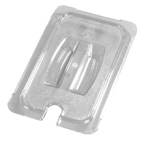 Carlisle 10271U07 Topnotch® Universal Lid, For 1/3-size Food Pan, Handled, Notched, Stackable, Dishwasher Safe, Textured Non-slip Finish, Polycarbonate, Clear, Nsf