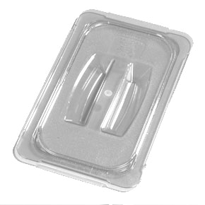Carlisle 10290U07 Topnotch® Universal Lid, For 1/4-size Food Pan, Handled, Solid, Stackable, Dishwasher Safe, Textured Non-slip Finish, Polycarbonate, Clear, Nsf