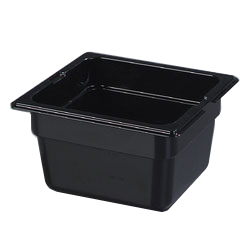 Carlisle 1030103 Topnotch® Food Pan, 1/6-size Pan, 1.7 Qt. Capacity, 4" Deep, Easy-lift Notch, Stackable, Break/stain-resistant, Capacity Indicators, Dishwasher Safe, Polycarbonate, Black, Nsf