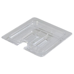 Carlisle 10311U07 Topnotch® Universal Lid, For 1/6-size Food Pan, Handled, Notched, Stackable, Dishwasher Safe, Textured Non-slip Finish, Polycarbonate, Clear, Nsf