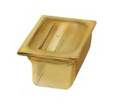 Carlisle 1052113 Topnotch® High Heat Food Pan, 1/9-size Pan, 1 Qt. Capacity, 4" Deep, Easy-lift Notch, Heat-resistant To 375°f, Stackable, Break/stain-resistant, Capacity Indicators, Dishwasher/microwave Safe, High-heat Plastic, Amber, Nsf