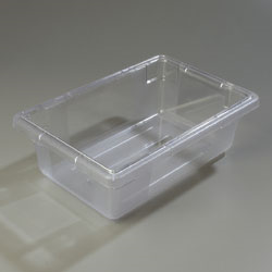 Carlisle 1061107 Storplus™ Food Storage Box, 3-1/2 Gallon, 18"l X 12"w X 6"h, Reinforced Corners, Stackable, Date & Capacity Indicators, Easy-grip Handles, Break-resistant, Dishwasher Safe, Textured Non-slip Finish, Polycarbonate, Clear, Nsf