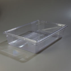 Carlisle 1062107 Storplus™ Food Storage Box, 8-1/2 Gallon, 26"l X 18"w X 6"h, Reinforced Corners, Stackable, Date Indicators, Easy-grip Handles, Break-resistant, Dishwasher Safe, Textured Non-slip Finish, Polycarbonate, Clear, Nsf