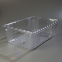 Carlisle 1062207 Storplus™ Food Storage Box, 12-1/2 Gallon, 26"l X 18"w X 9"h, Reinforced Corners, Stackable, Date Indicators, Easy-grip Handles, Break-resistant, Dishwasher Safe, Textured Non-slip Finish, Polycarbonate, Clear, Nsf