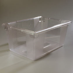 Carlisle 1062307 Storplus™ Food Storage Box, 16.6 Gallon, 26"l X 18"w X 12"h, Reinforced Corners, Stackable, Date Indicators, Easy-grip Handles, Break-resistant, Dishwasher Safe, Textured Non-slip Finish, Polycarbonate, Clear, Nsf