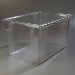 Carlisle 1062407 Storplus™ Food Storage Box, 21-1/2 Gallon, 26"l X 18"w X 15"h, Reinforced Corners, Stackable, Date Indicators, Easy-grip Handles, Break-resistant, Dishwasher Safe, Textured Non-slip Finish, Polycarbonate, Clear, Nsf