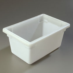 Carlisle 1063202 Storplus™ Food Storage Box, 5-1/2 Gallon, 18"l X 12"w X 9"h, Reinforced Corners, Stackable, Dishwasher Safe, Polyethylene, White, Nsf, Bpa-free
