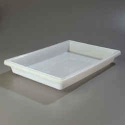 Carlisle 1064002 Storplus™ Food Storage Box, 5 Gallon, 26"l X 18"w X 3-1/2"h, Reinforced Corners, Stackable, Dishwasher Safe, Polyethylene, White, Nsf, Bpa-free
