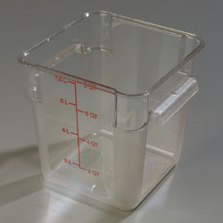 Carlisle 1072307 Carlisle, Storplus™ Food Storage Container, 8 Quart, Square, Polycarbonate, Clear, Nsf