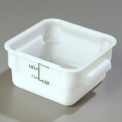 Carlisle 1073002 Carlisle, Storplus™ Food Storage Container, 2 Quart, Square, Polyethylene, White, Nsf