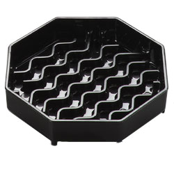 Carlisle 1103003 Newave™ Drip Tray, 4-3/8" Octagon, Dishwasher Safe, San, Black, Nsf