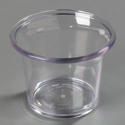 Carlisle 250007 Sauce Cup, 2-1/2 Oz., Rolled Rim, Stackable, Break-resistant, Dishwasher Safe, San, Clear, Nsf, Made In Usa