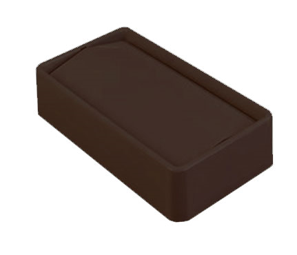 Carlisle 34202469 Trimline™ Swing Top Lid, Rectangular, Fits 15/23 Gallon Trimline™ Waste Containers, Polyethylene, Brown