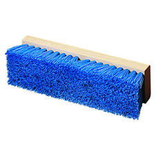 Carlisle 36293P14 Broom Handle, 12" Hardwood Block, 2" Blue Polypropylene Bristles, Without Handle, Deck Scrub Brush