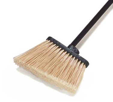 Carlisle 3686100 Duo-sweep® Lobby Angle Broom, 30"l Black Metal Handle, 8" Wide Head, Flagged Polypropylene Bristles, Flared, No Hood/shroud, (2) Handle Holes: Upright And Angled, Balanced, Standard Color