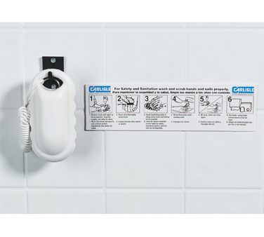 Carlisle 4002100 Sparta® Hand & Nail Brush Kit, Includes 1 Each: 5"l X 2"w Brush, Security Cord, Hanging Hook, Adhesive Backed Hand Washing Instruction Decal In English & Spanish (cash N' Carry)