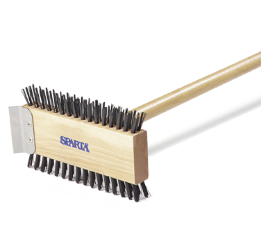 Carlisle 4002600 Grill Brush, 30" Handle, Carbon Steel Brushes