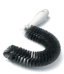 Carlisle 4015300 Sparta® Coffee Brush, 10"l, 6"l X 1-1/2" Dia., Soft Polyester Bristles, Curved Semi-circular, Hanging Hole, Plastic Handle, Standard Color, Bpa-free