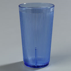 Carlisle 402054 Crystalon® Stack-all® Old Fashion Tumbler, 20 Oz. (21.50 Oz. Flush Fill), Ribbed Texture, Stackable, Break-resistant, Dishwasher Safe, San, Blue, Bpa Free