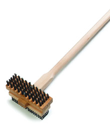 Carlisle 4029400 Grill Brush, Bolted Dual-sided Heads, 1-5/8" Carbon Steel Wire Bristles, Standard Color
