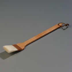 Carlisle 4037000 Sparta® Chef Series™ Basting Brush, 2" Wide Epoxy-set Bristles, Double-boiled, Water-resistant, 12" Handle With 45° Angle, Brown Plastic Ferrules, Lacquered Hardwood Handle, Boars Hair, Bleached