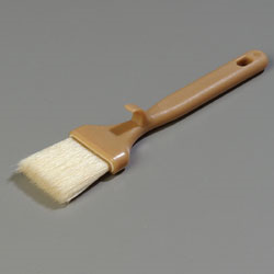 Carlisle 4037800 Sparta Meteor® Pastry/basting Brush, 2" Wide, Double-boiled, Water-resistant, Soft-flagged Molded-in Bristles, White Plastic Handle With Hook, Boars Hair, Bleached