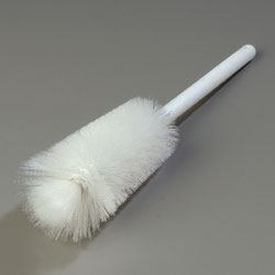 Carlisle 4046702 Sparta® Quart Bottle Brush, 16" Long, 7"l X 3" Dia. Brush Head, Soft Wirewound Polyester Bristles, Plastic Handle, White, Bpa-free