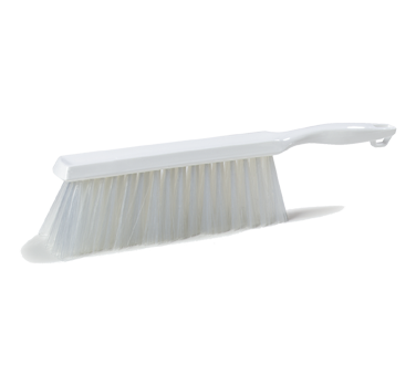Carlisle 4048002 Sparta® Spectrum® Counter/bench Brush, 13" Long, 8"l X 2-1/2"h Soft Polyester Bristles, Hanging Hole, Plastic Handle, White, Bpa-free