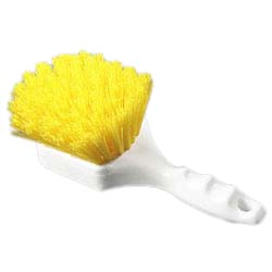 Carlisle 4054104 Sparta® Spectrum® Utility Scrub Brush, 8"l X 3"w, Non-absorbent, Break-resistant, Multiple Trim Angles, 1-5/8"l Crimped Stapleset Stiff Polyester Bristles, Polypropylene Pistol Grip Handle, Yellow, Bpa-free