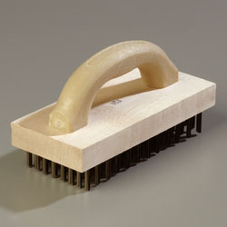 Carlisle 4067600 Grill Brush, 9-3/8", Hardwood Handle, Steel Bristles