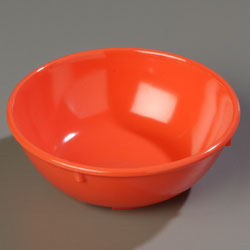 Carlisle 4352152 Nappie Bowl, 14 Oz., 5-1/2" Dia., Stain And Scratch Resistant, Stackable, Dishwasher Safe, Melamine, Dallas Ware®, Sunset Orange, Bpa Free, Nsf