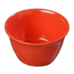 Carlisle 4354052 Bouillon Cup, 8 Oz., 3-3/4" Dia., Stain And Scratch Resistant, Stackable, Dishwasher Safe, Melamine, Dallas Ware®, Sunset Orange, Bpa Free, Nsf