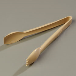 Carlisle 460906 Carly® Salad Tong, 9"l, Withstands Heat Up To 300°f, Dishwasher Safe, High Heat Plastic, Beige, Nsf