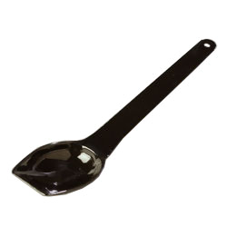 Carlisle 50903 Salad Spoon, 1.3 Oz., 11"l, Solid, One-piece, Flat Edge, Dishwasher Safe, San, Black, Bpa Free, Nsf