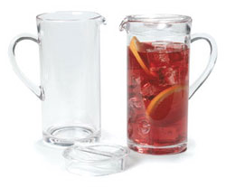 Carlisle 557007 Elan™ Pitcher, 58 Oz., Loop-handle, Tapered Lip, Straight Sides, Optic Bottom, Break-resistant, Polycarbonate, Clear, Nsf