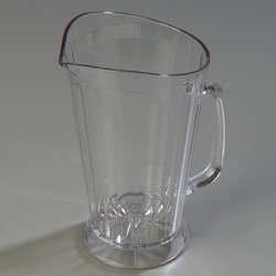 Carlisle 558307 Crystalite® Pitcher, 48 Oz., Tapered Lip, Secure Thumb-hold, Skirt Base, Break-resistant, Polycarbonate, Clear, Nsf