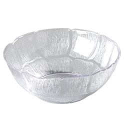 Carlisle 690807 Petal Mist® Bowl, 1.3 Qt., 7-1/2" Dia., Floral Shaped Edge, Textured, Break-resistant, Freezer & Dishwasher Safe, Polycarbonate, Clear, Nsf