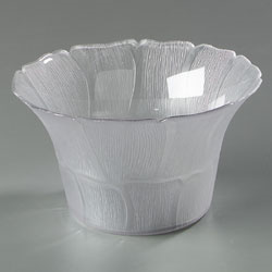 Carlisle 693107 Petal Mist® Bell Bowl, 3.4 Qt., 9-3/4", Floral Shaped Edge, Textured, Break-resistant, Freezer And Dishwasher Safe, Polycarbonate, Clear, Nsf