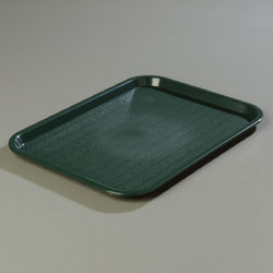 Carlisle CT121608 Café Tray, 16-5/16"l X 12w", Rectangular, Drying/stacking Lugs, Skid And Scratch Resistant, Polypropylene, Forest Green, Nsf