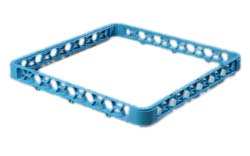 Carlisle RE14 Opticlean™ Open Glass Rack Extender, Full-size, Inside Height 1.56", Snap-on, Dishwasher Safe, Polypropylene, Textured Finish, Blue