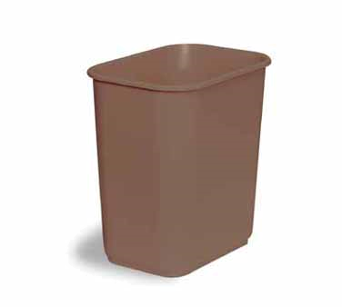 Continental Commercial Products 1358BN Wastebasket, 13-5/8 Quart Capacity, 12-1/4" X 11-1/4" X 8-1/4", Rectangular, Without Lid, Injection Molded Polyethylene, Brown