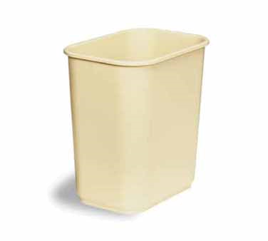 Continental Commercial Products 1358BE Wastebasket, 13-5/8 Quart Capacity, 12-1/4" X 11-1/4" X 8-1/4", Rectangular, Without Lid, Injection Molded Polyethylene, Beige