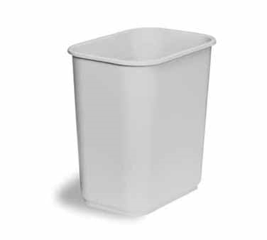 Continental Commercial Products 1358GY Wastebasket, 13-5/8 Quart Capacity, 12-1/4" X 11-1/4" X 8-1/4", Rectangular, Without Lid, Injection Molded Polyethylene, Grey
