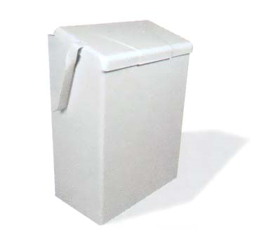 Continental Commercial Products 250W Sanitary Napkin Receptacle, 11-3/4" X 8-7/8" X 4-7/16", Wall Mount, Flip Top Lid, Heavy Gauge Steel, White Enamel Finish