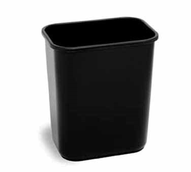 Continental Commercial Products 2818BK Wastebasket, 28-1/8 Quart Capacity, 15" X 14-3/8" X 10-1/4", Rectangular, Without Lid, Injection Molded Polyethylene, Black