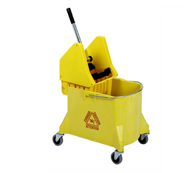 Continental Commercial Products 404-37YW Mop Bucket With Wringer Combination, 44 Quart Bucket, 24 To 36 Ounce, Yellow