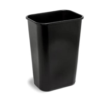 Continental Commercial Products 4114BK Wastebasket, 41-1/4 Quart Capacity, 19-7/8" X 15-1/4" X 11", Without Lid, Rectangular, Injection Molded Polyethylene, Black
